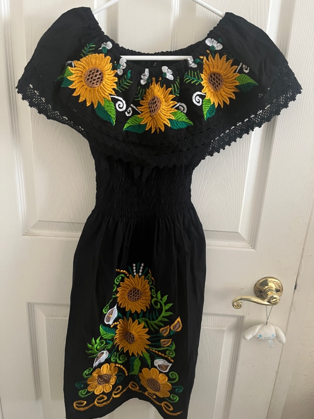 Mexican Sunflower Embroidered Dress